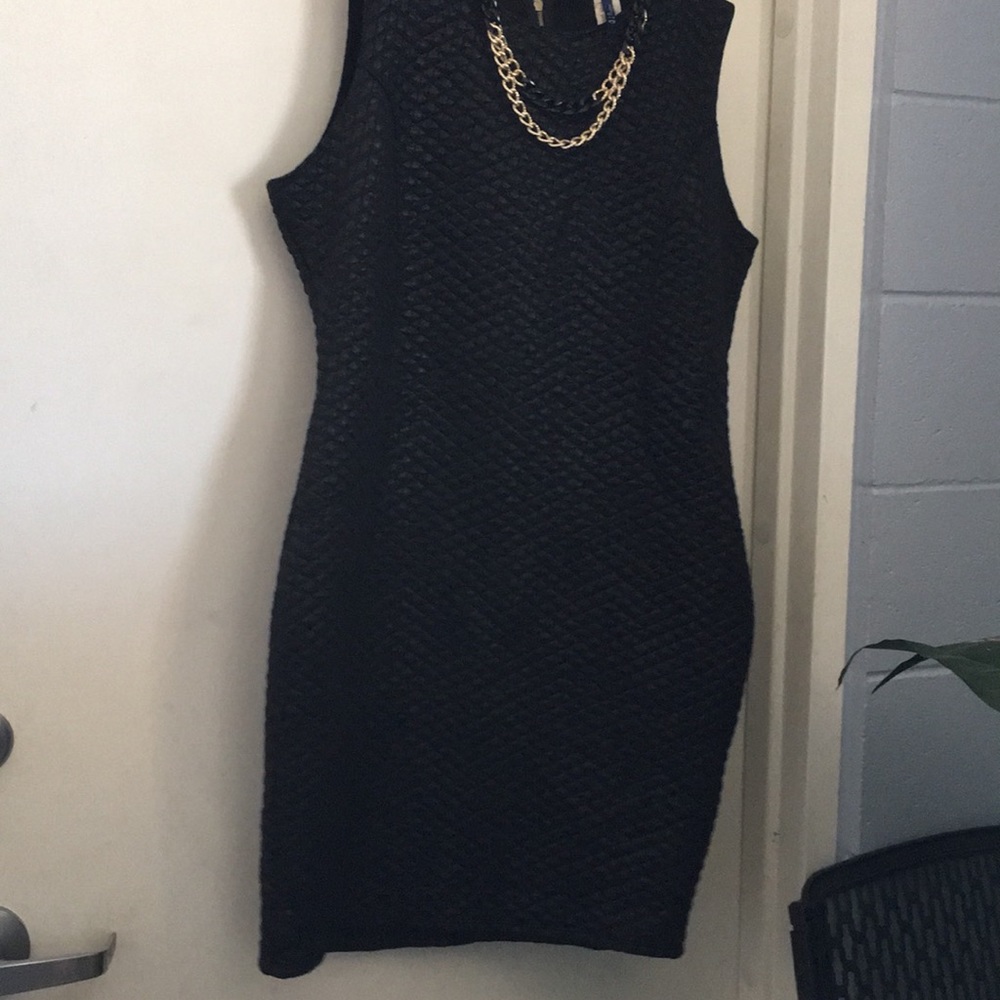 Leather looking black dress